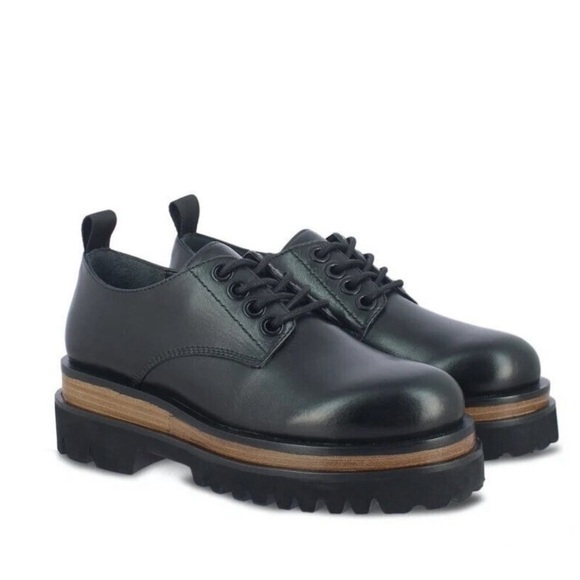 saint g Shoes - $220 SAINT G Erica Shoes DERBY LOAFFER BLACK LEATHER PLATFORM size 10 NWOB